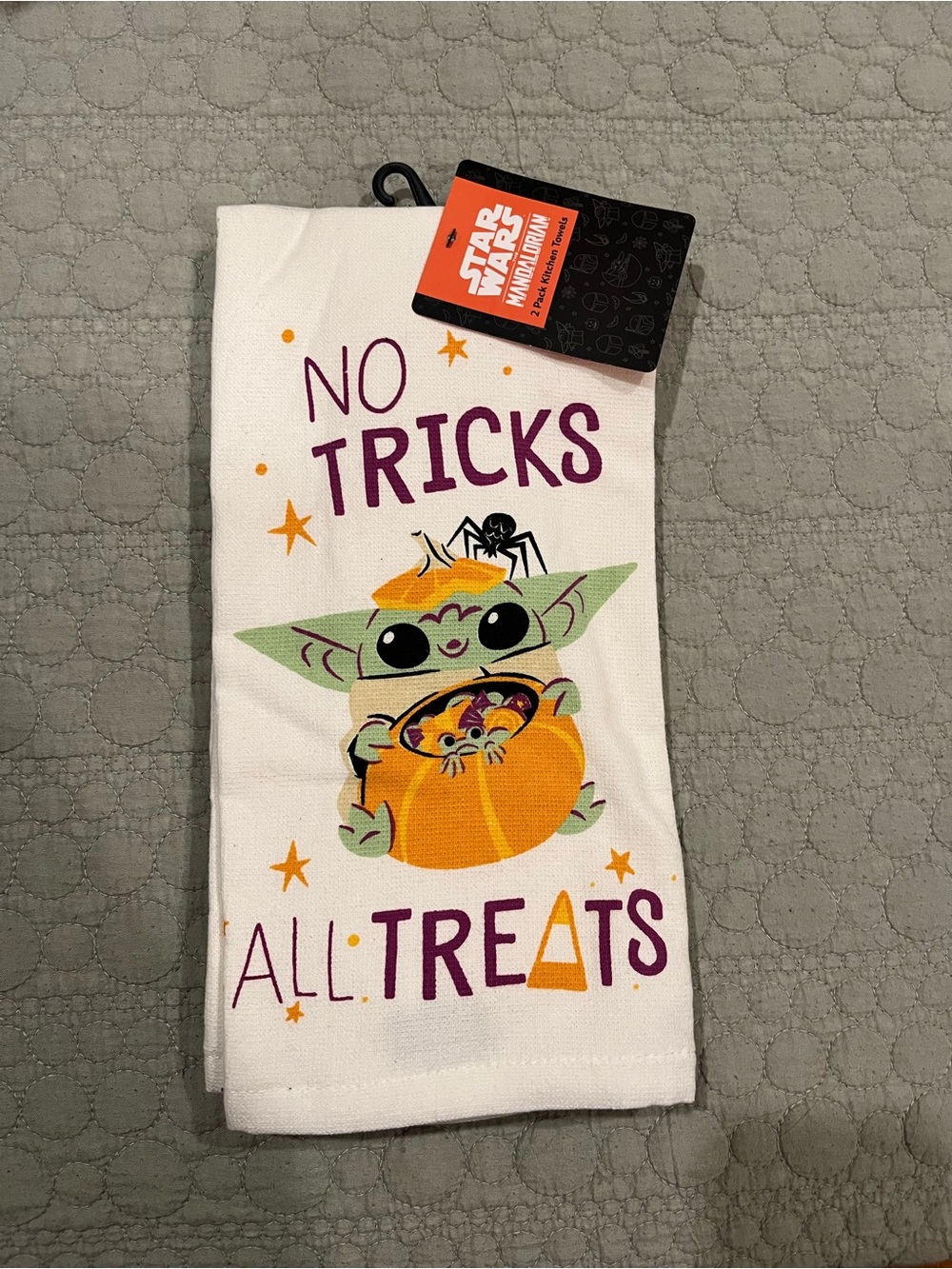 Star Wars Grogu Halloween Towel in Green, Orange & Purple